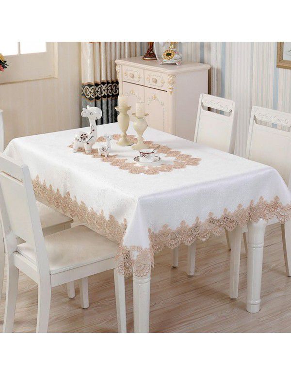 Foreign trade European luxury lace oil proof table cloth table flag table cloth suit satin jacquard fabric lace table cloth