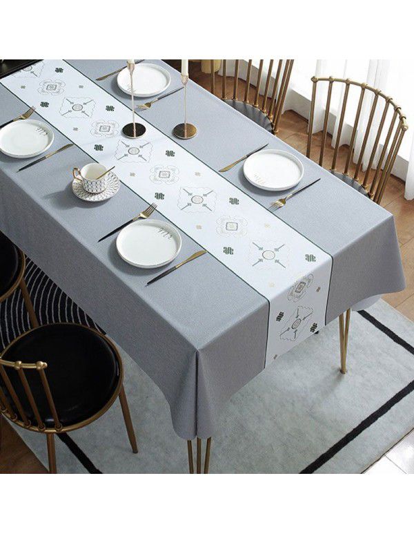 Table cloth waterproof, oil proof, wash free and hot resistant household table cloth rectangular tea table cloth Nordic simple table cloth