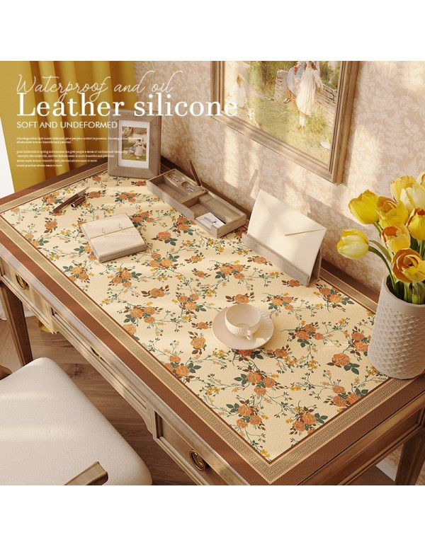 Desk silicone leather desk mat waterproof oil proof tea table table cloth dormitory students children learning computer desk mat