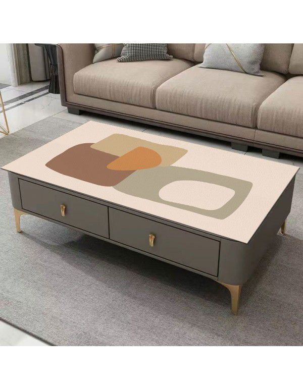 Tea table table cloth PVC waterproof, oil proof, wash free, hot proof TV cabinet rectangular soft glass table tea table mat