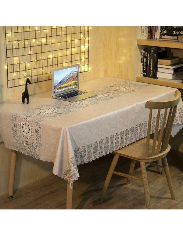 Table flag, table cloth, waterproof, oil proof, wash free net, red table cloth, Nordic style, rectangular tea table cloth, home