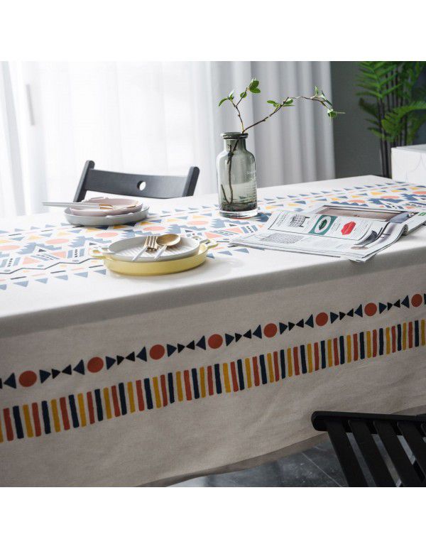 Yi man Qi Yun geometric multi color printing Bohemian living room household tablecloth printing tablecloth square table 