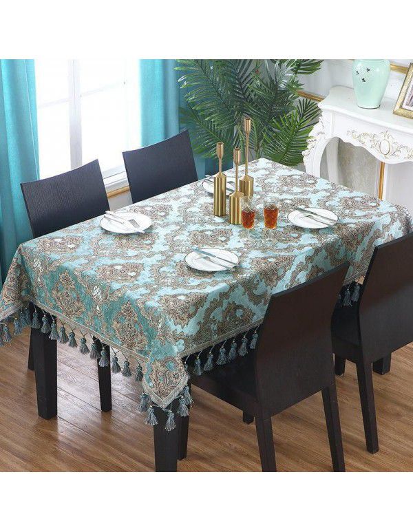 European style tea table table cloth American style luxury dark green table cloth Western table cloth Luxury table cloth