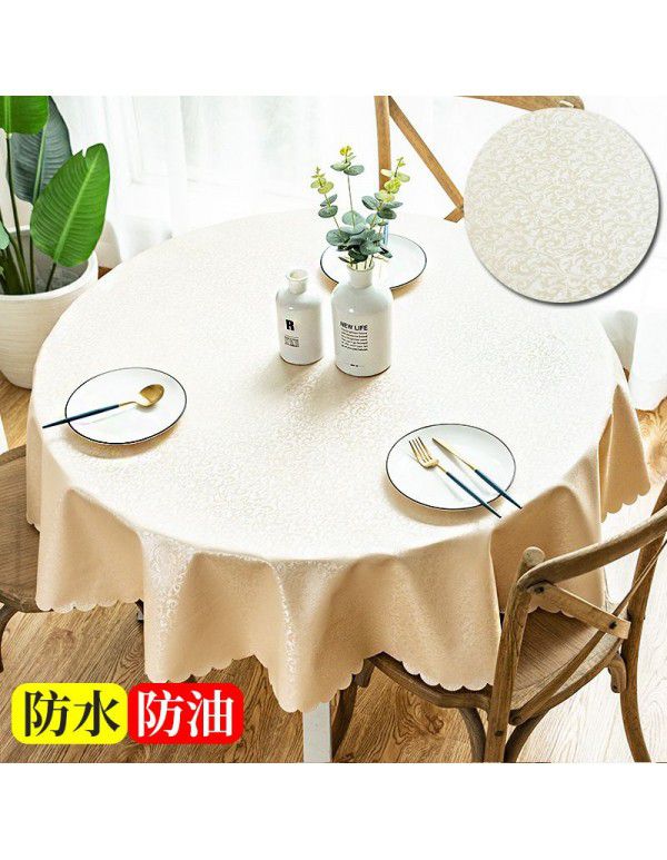 European waterproof and oil proof washfree tablecloth Hotel household round round table tablecloth Table cloth