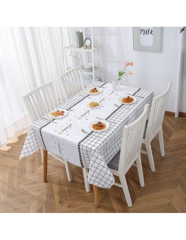 Nordic style tablecloth, waterproof, oil proof, wash free, pvc net, red tablecloth, desk, student's tea table, table mat, cloth art, writing