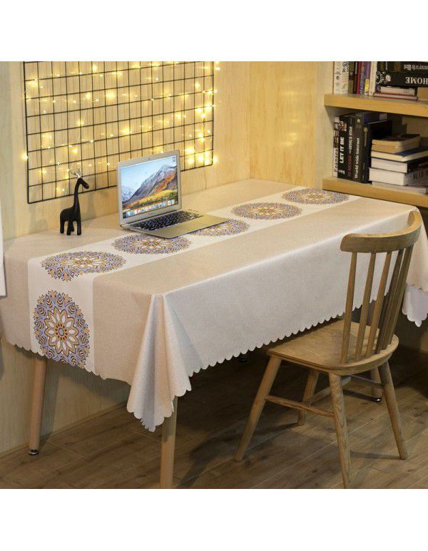 Table flag, table cloth, waterproof, oil proof, wash free net, red table cloth, Nordic style, rectangular tea table cloth, home