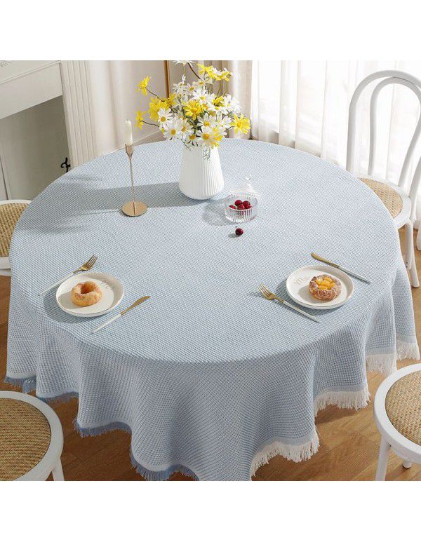 Nordic tablecloth ins wind feeling photo background cloth tea table mat desk round table cloth dust cover cloth