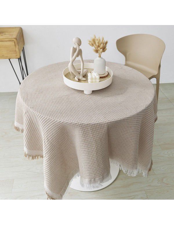 French tablecloth ins Japanese cotton linen white high-grade luxury tea table table table cloth bedside table cloth