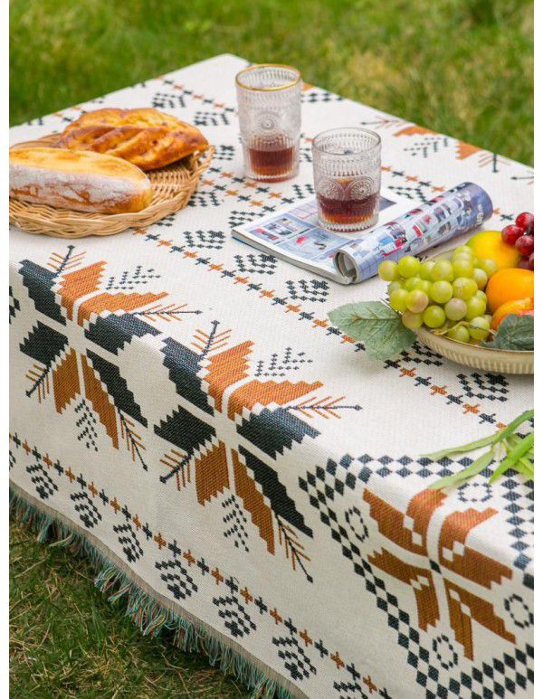 Ins ethnic bohemian outdoor tablecloth multi-functional tea table picnic mat small red book tent camping tablecloth