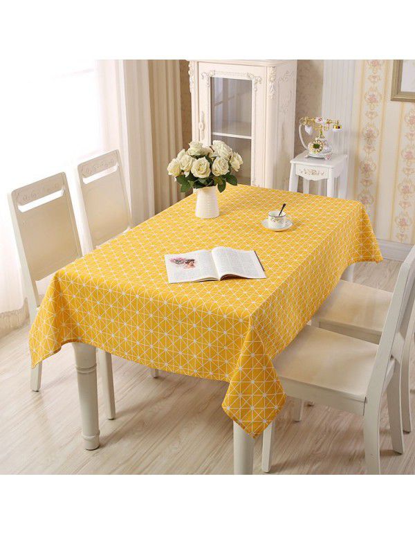 Spot tablecloth simple pastoral lattice household geometric rectangular tea table tablecloth table suitable for hotel restaurants