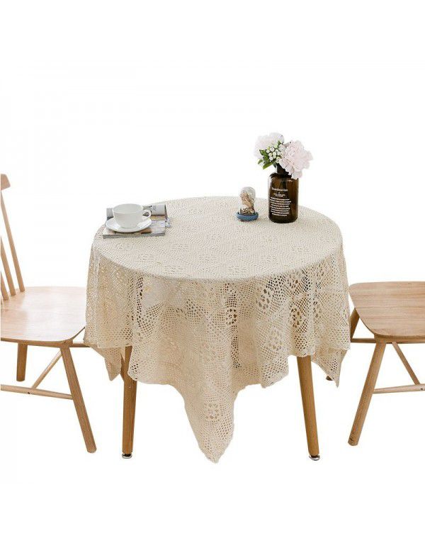 Lace beige lace tablecloth rectangular tea table hollowed out European cover tablecloth net red photo table decorative cloth