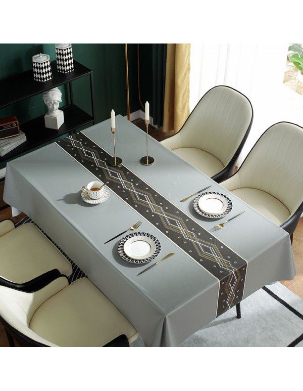 Tablecloth waterproof, oil proof and wash free cloth art desk Nordic rectangular table cloth PVC tea table mat table cloth 