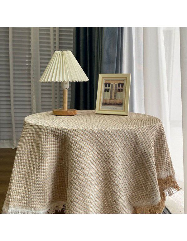 Ins Wind Khaki Knitted Table Cloth, Sofa Cover, Blanket, Sofa Cover, TV Cabinet Cover, Picnic Cloth, French Cover