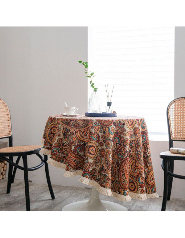 Yimanqiyun American tablecloth jacquard sunflower tablecloth round thick tablecloth directly supplied by the factory