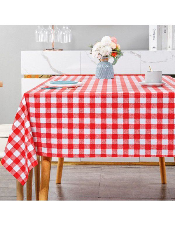 Checked cloth wind net red checkered tablecloth wash free table tea table round table cloth desk rectangular picnic wholesale hot