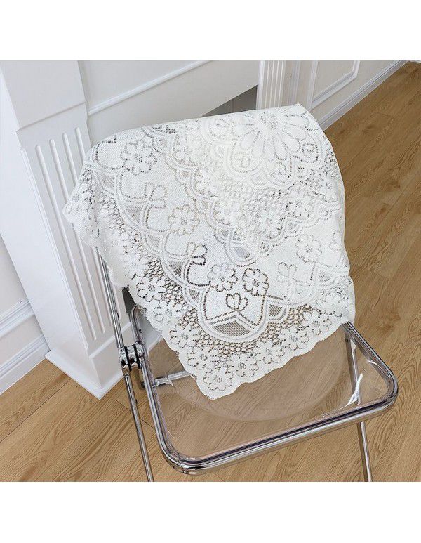 Korean ins blogger same style lace tablecloth room coffee shop decoration background cloth cream white hanging cloth art dinner mat