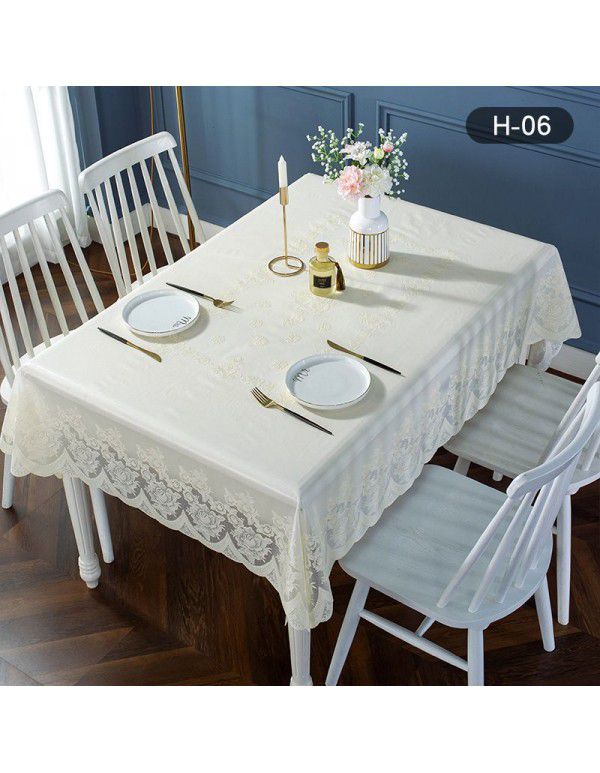 Plastic tablecloth waterproof, antifouling, oil proof, wash free tablecloth PVC table mat European rectangular tea table net red tablecloth