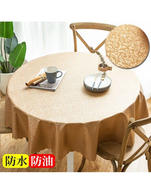 European waterproof and oil proof washfree tablecloth Hotel household round round table tablecloth Table cloth