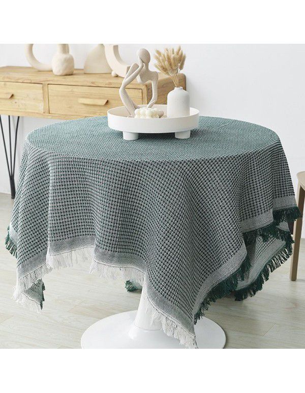 French tablecloth ins Japanese cotton linen white high-grade luxury tea table table table cloth bedside table cloth