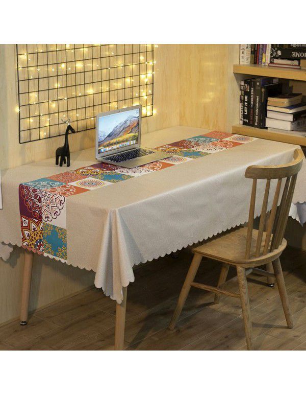 Table flag, table cloth, waterproof, oil proof, wash free net, red table cloth, Nordic style, rectangular tea table cloth, home