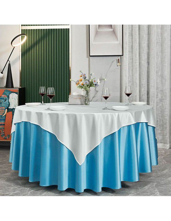 Hotel Round Table Table Cloth Hotel Round Table Restaurant Round Table Cloth Solid Color Banquet New Chinese Fabric Art