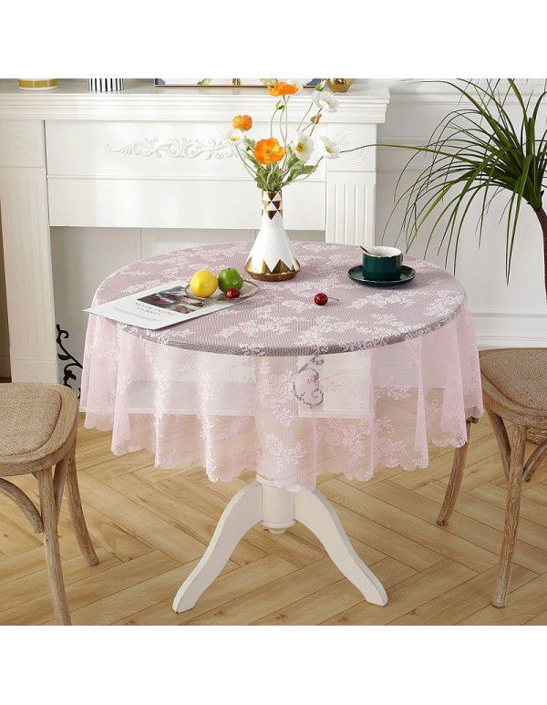 Lace tablecloth round small round table cloth Nordic vintage white ins style tablecloth net red dessert table cover