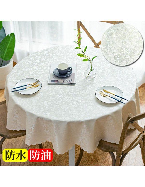 European waterproof and oil proof washfree tablecloth Hotel household round round table tablecloth Table cloth