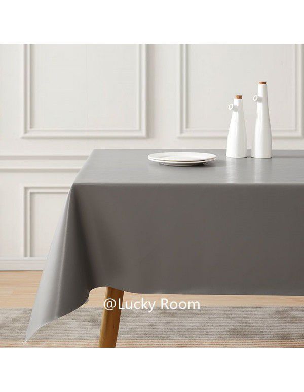 Nordic ins style solid leather tablecloth waterproof oil proof washfree tablecloth round table cover cloth round tablecloth