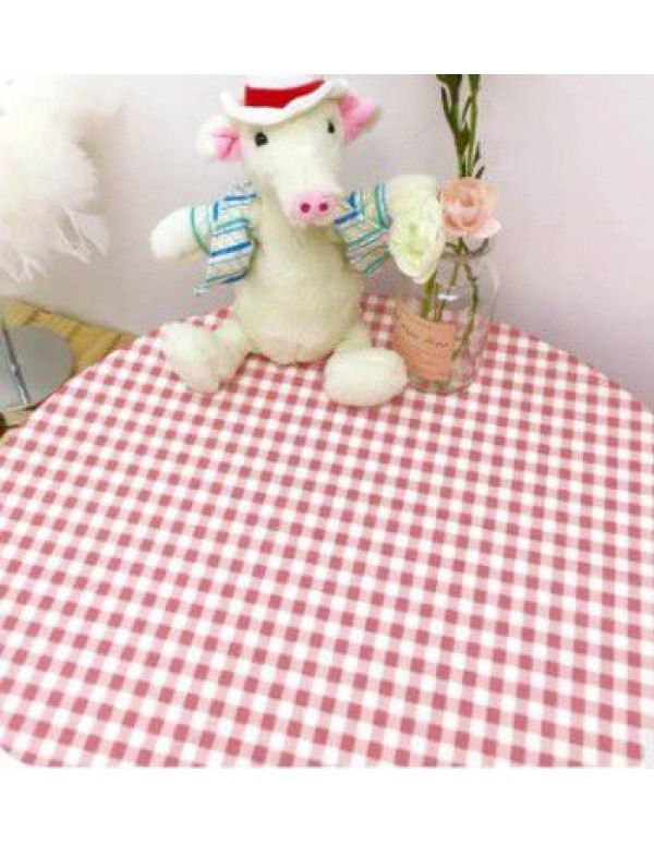 Korean vintage ins simple plaid tablecloth student desk cloth picnic cloth girl heart background cloth photo props