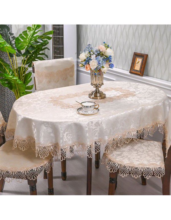 European Lace Living Room Simple Tea Table Table Cloth Hotel Household Round Round Table Table Cloth Light Luxury Fabric