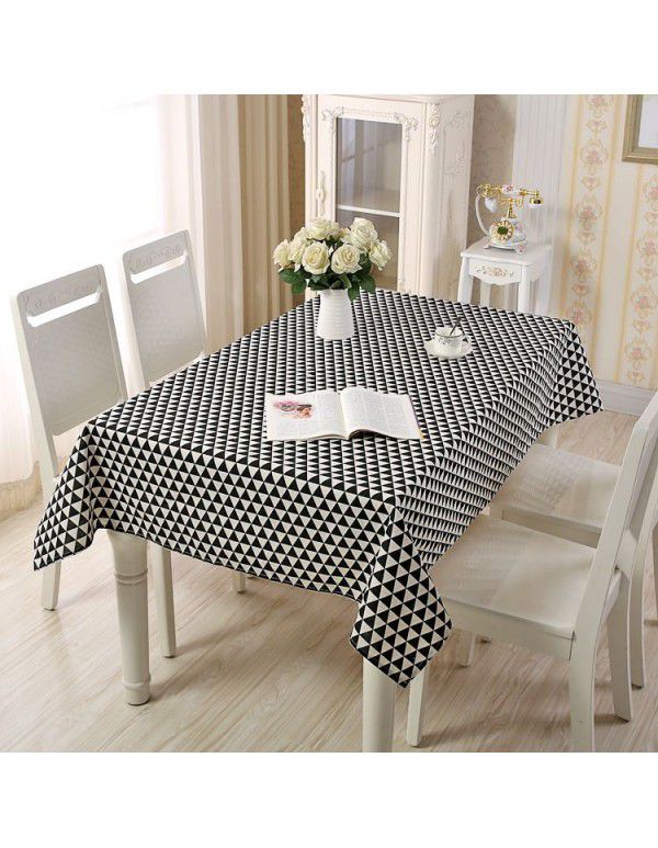 Spot tablecloth simple pastoral lattice household geometric rectangular tea table tablecloth table suitable for hotel restaurants