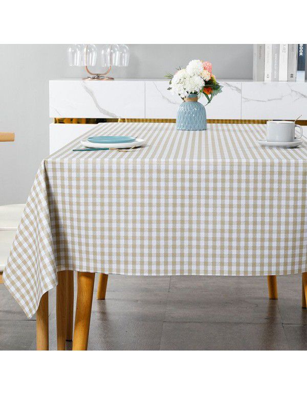 Checked cloth wind net red checkered tablecloth wash free table tea table round table cloth desk rectangular picnic wholesale hot