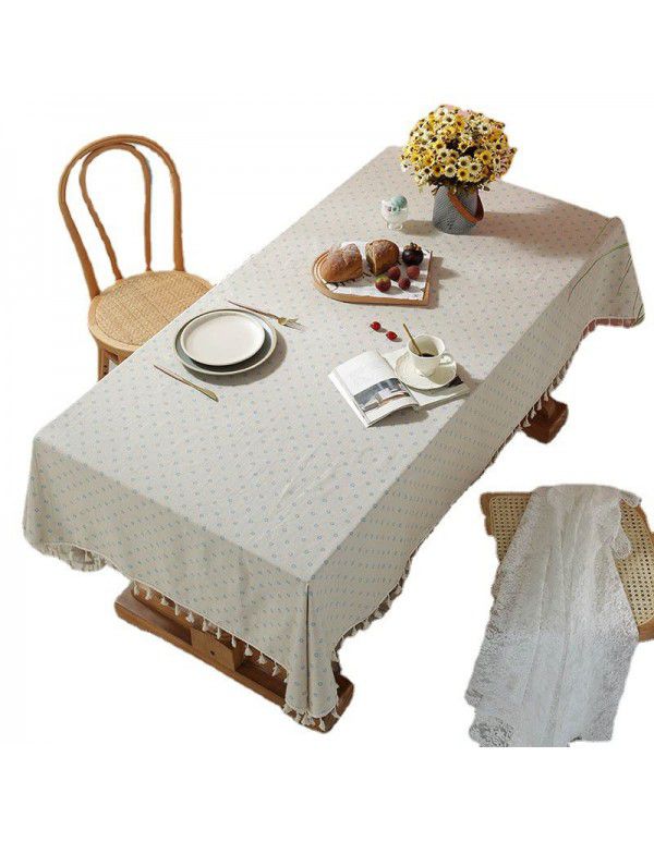 Cloth Dad Table Cloth Pastoral Cotton Linen Daisy Printing Rectangular Table Cloth Tea Table Cover Cloth Tassel Table Cloth Factory