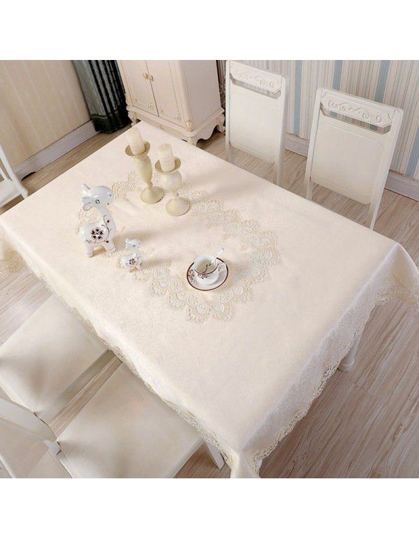 Foreign trade European luxury lace oil proof table cloth table flag table cloth suit satin jacquard fabric lace table cloth