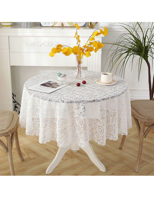 Lace tablecloth round small round table cloth Nordic vintage white ins style tablecloth net red dessert table cover