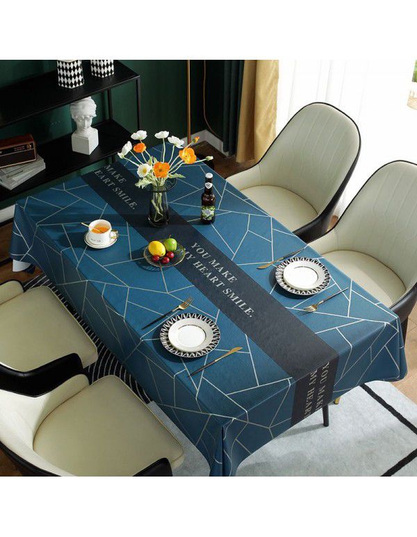 Tablecloth waterproof, oil proof and wash free cloth art desk Nordic rectangular table cloth PVC tea table mat table cloth 