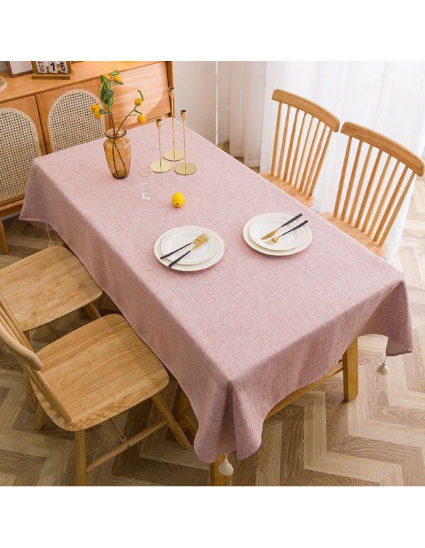 Nordic cloth solid color cotton linen table cloth waterproof oil proof table cloth dining room cloth tea table cloth table mat