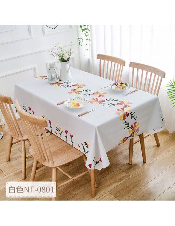 European ins imitation cotton linen PVC waterproof oil proof Nordic tablecloth No wash plastic tablecloth Hotel tablecloth