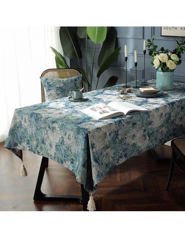 Cloth father tablecloth tablecloth ins cotton linen tablecloth tassel rectangular tablecloth table mat tea table cover cloth wholesale