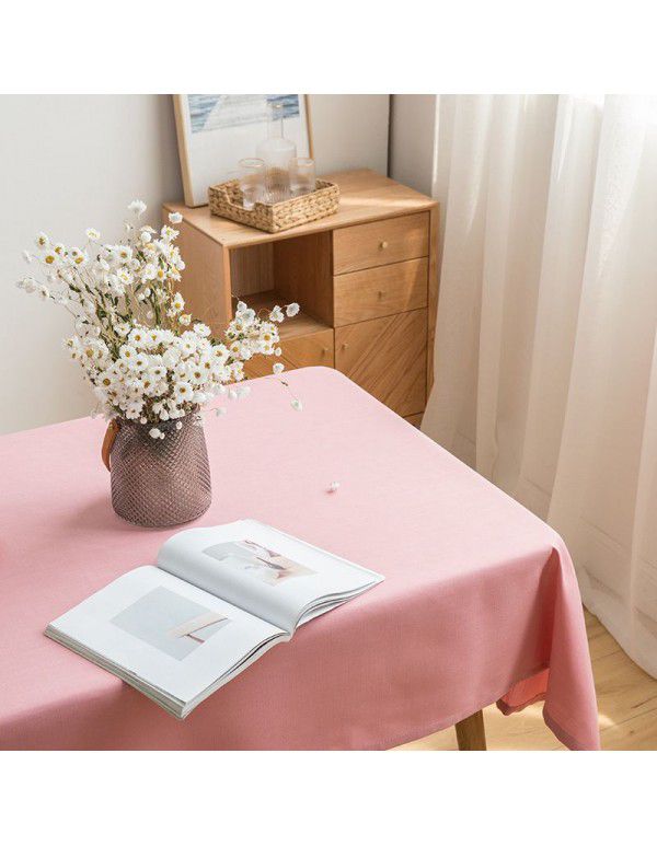 Net red tablecloth cloth tea table cloth macaron solid color tablecloth pink cute girl makeup table tablecloth