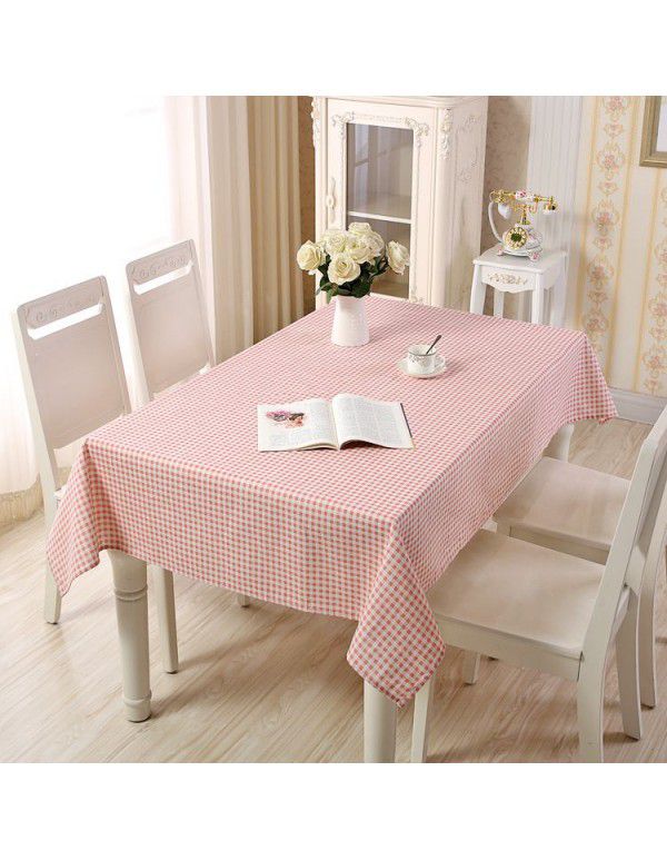 Spot tablecloth simple pastoral lattice household geometric rectangular tea table tablecloth table suitable for hotel restaurants