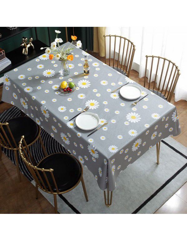 Table cloth waterproof, oil proof, wash free and hot resistant household table cloth rectangular tea table cloth Nordic simple table cloth