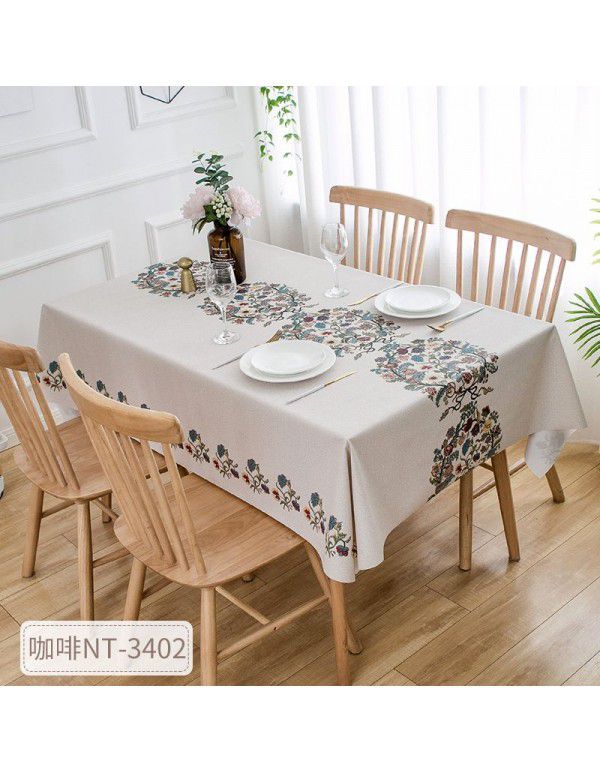 European ins imitation cotton linen PVC waterproof oil proof Nordic tablecloth No wash plastic tablecloth Hotel tablecloth