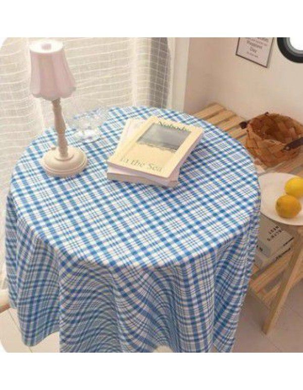 Korean vintage ins simple plaid tablecloth student desk cloth picnic cloth girl heart background cloth photo props