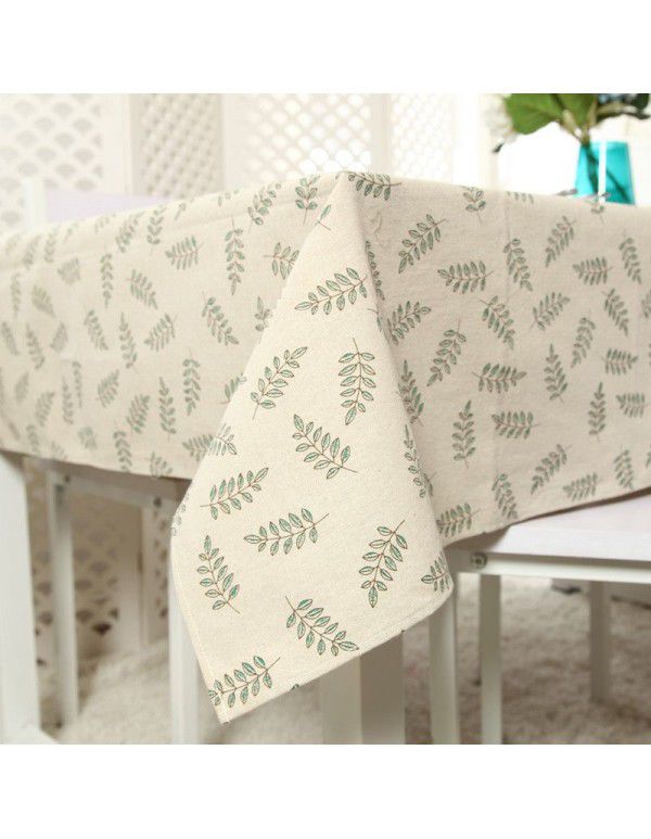 Modern simple polyester cotton fresh green olive branch lace tablecloth tea table table cloth tablecloth cover