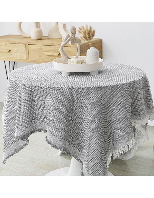 French tablecloth ins Japanese cotton linen white high-grade luxury tea table table table cloth bedside table cloth