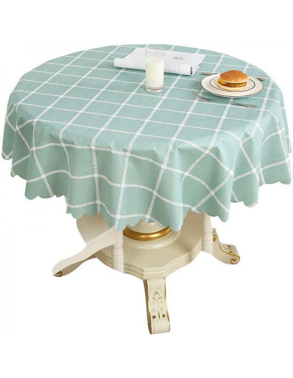 Nordic round tablecloth waterproof, oil proof, wash free, heat insulation pvc round tablecloth tea table mat household plastic tablecloth