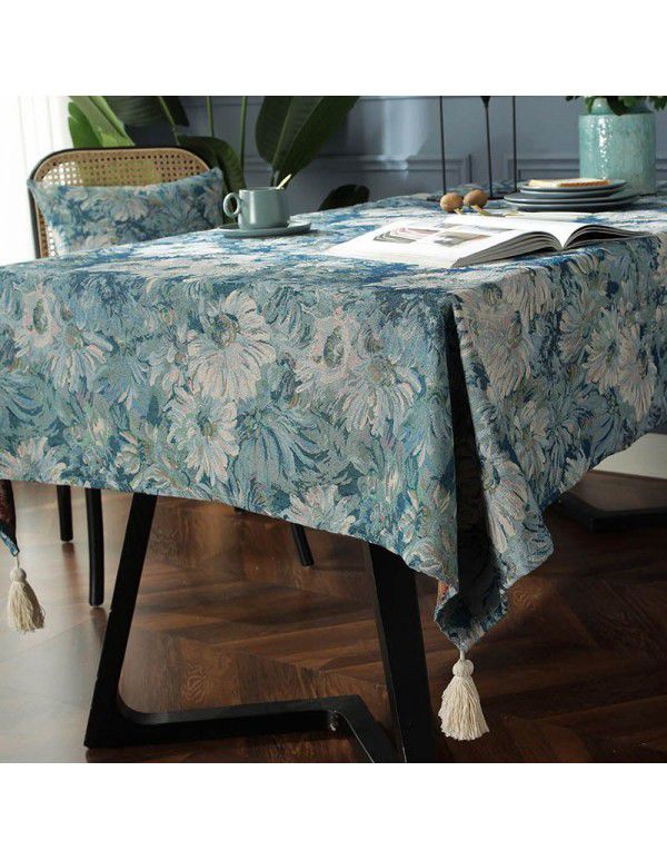 Cloth father tablecloth tablecloth ins cotton linen tablecloth tassel rectangular tablecloth table mat tea table cover cloth wholesale