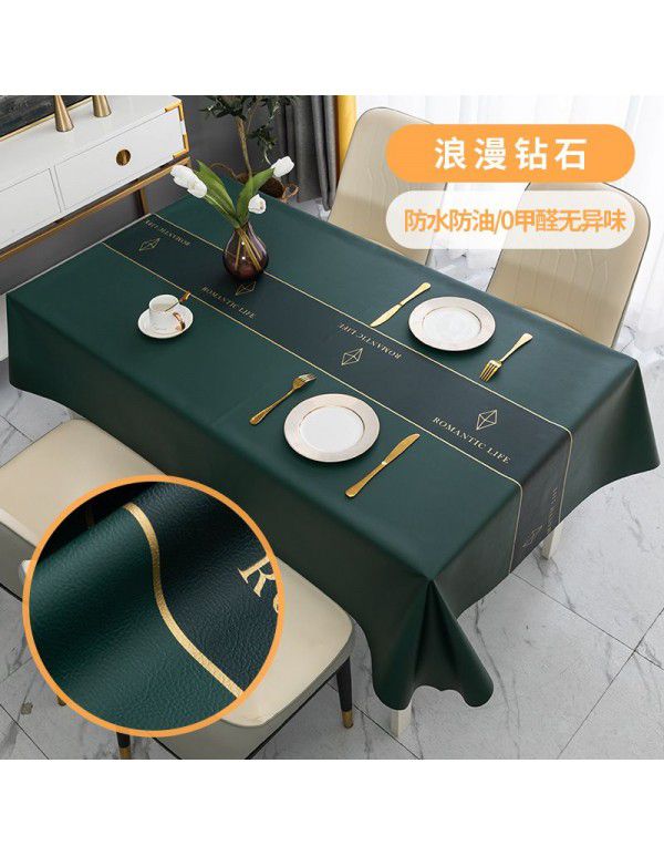 Home Nordic tablecloth waterproof, oil proof, scald proof, wash free table mat, tea table cloth ins style pvc tablecloth spot wholesale