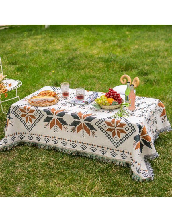 Ins ethnic bohemian outdoor tablecloth multi-functional tea table picnic mat small red book tent camping tablecloth